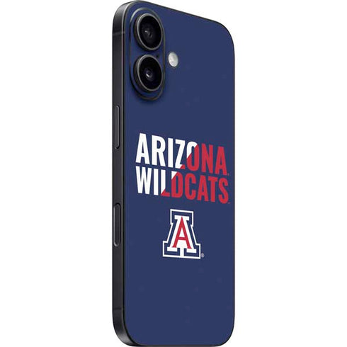 University of Arizona Wildcats Logo Split Blue iPhone 16 Plus Skin